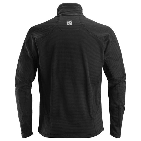 Warm and flexible zip micro fleece jacket with high collar.