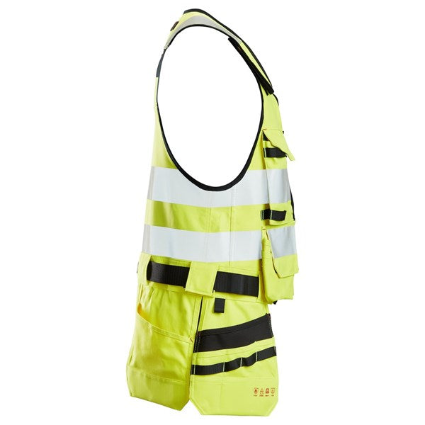 High-visibility tool vest with ergonomic design and adjustable belt.