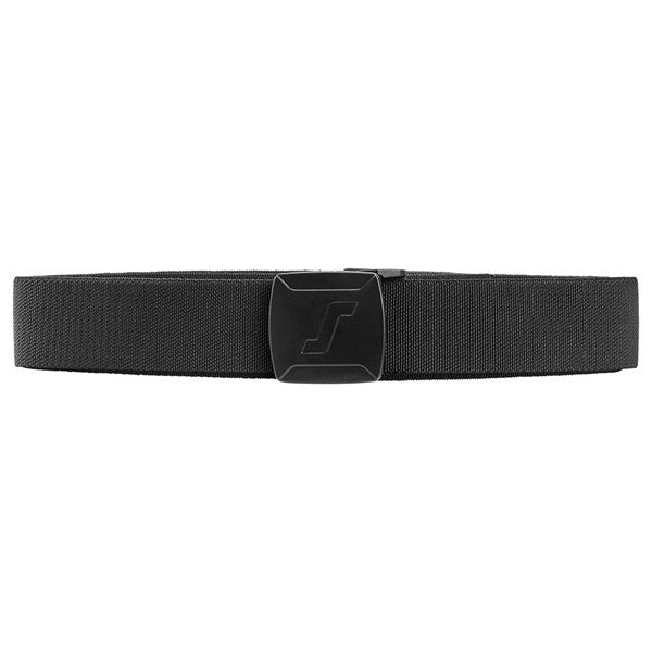 "Snickers Elastic Belt in black, showing flexible elastic design."