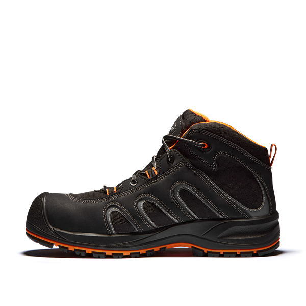 "Fiberglass toe cap for enhanced safety on Solid Gear Falcon boots"