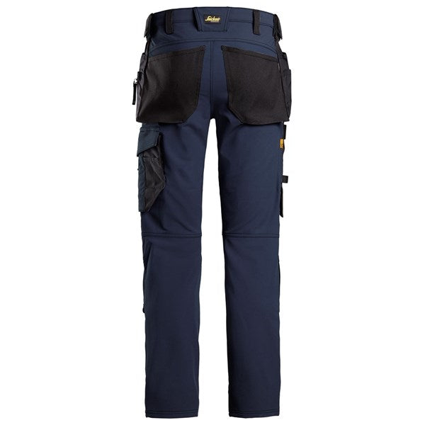 Professional work trousers with ruler pocket and knife fastener for convenience"