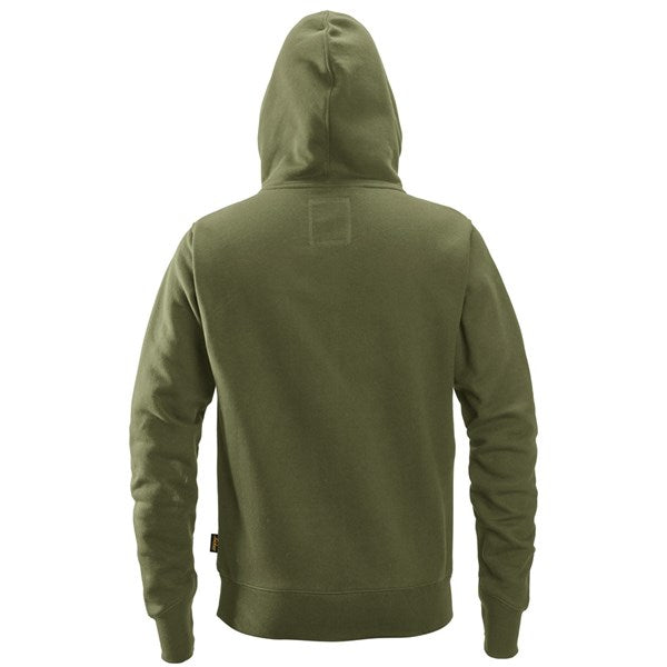 Comfortable cotton-polyester blend hoodie with concealed zip pocket.