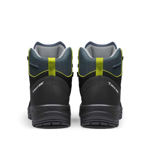 High-traction safety boots with stable PU midsole and nylon shank.