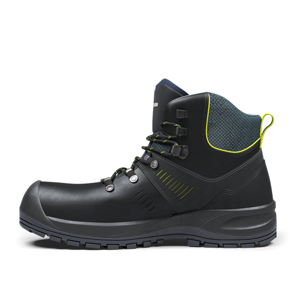 Durable safety boots with moisture-wicking lining and cushioning PU foam insole