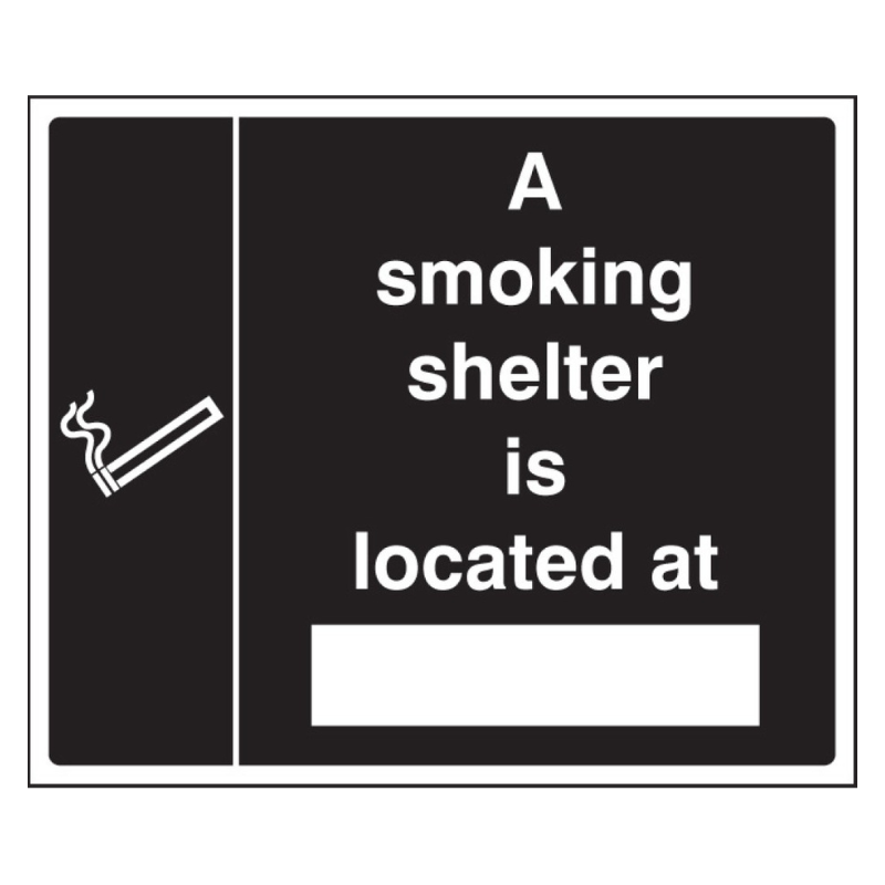 A Smoking Shelter is Located At... Sign