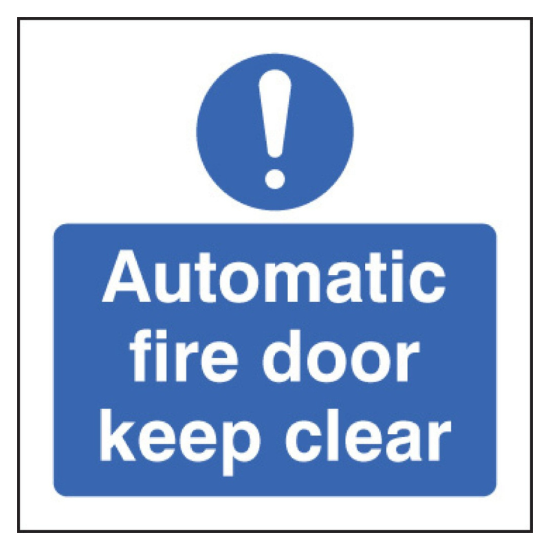 Automatic Fire Door Keep Clear Door Sign