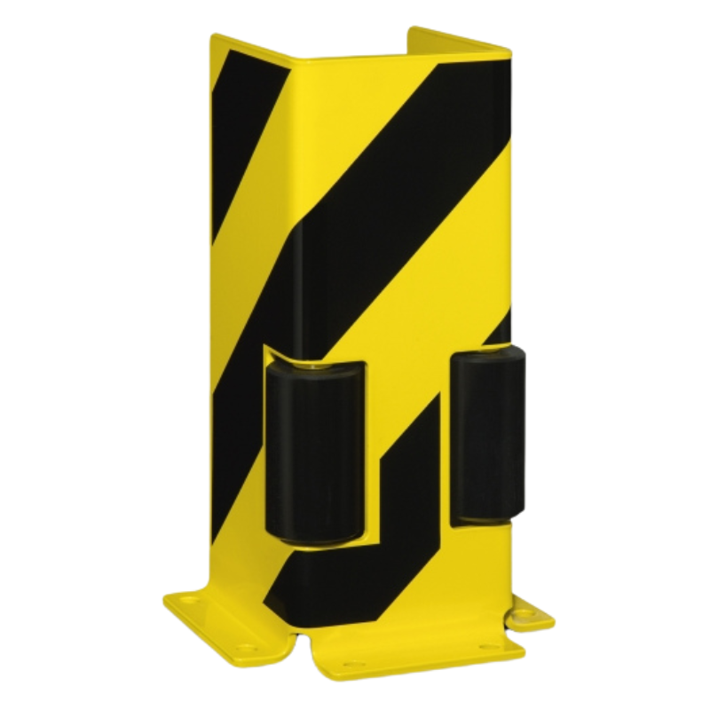 Black Bull Pallet Racking Protectors with Guide Rollers