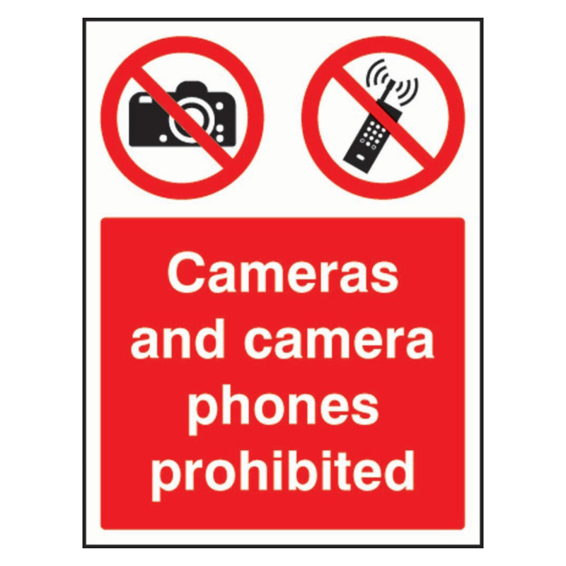 Cameras and Camera Phones Prohibition Sign