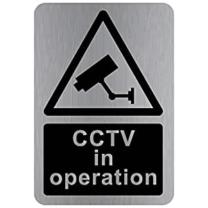 CCTV Sign - Brushed Stainless Steel | Pittman