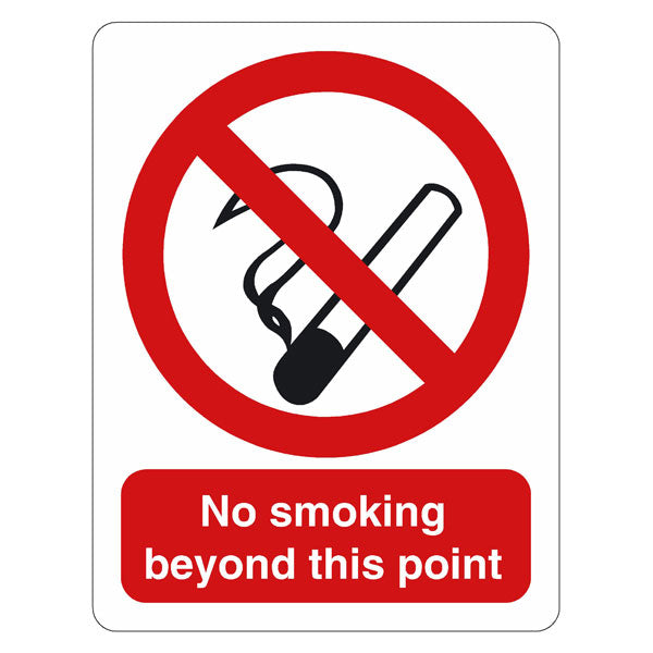 No smoking beyond this point safety portrait sign | Pittman