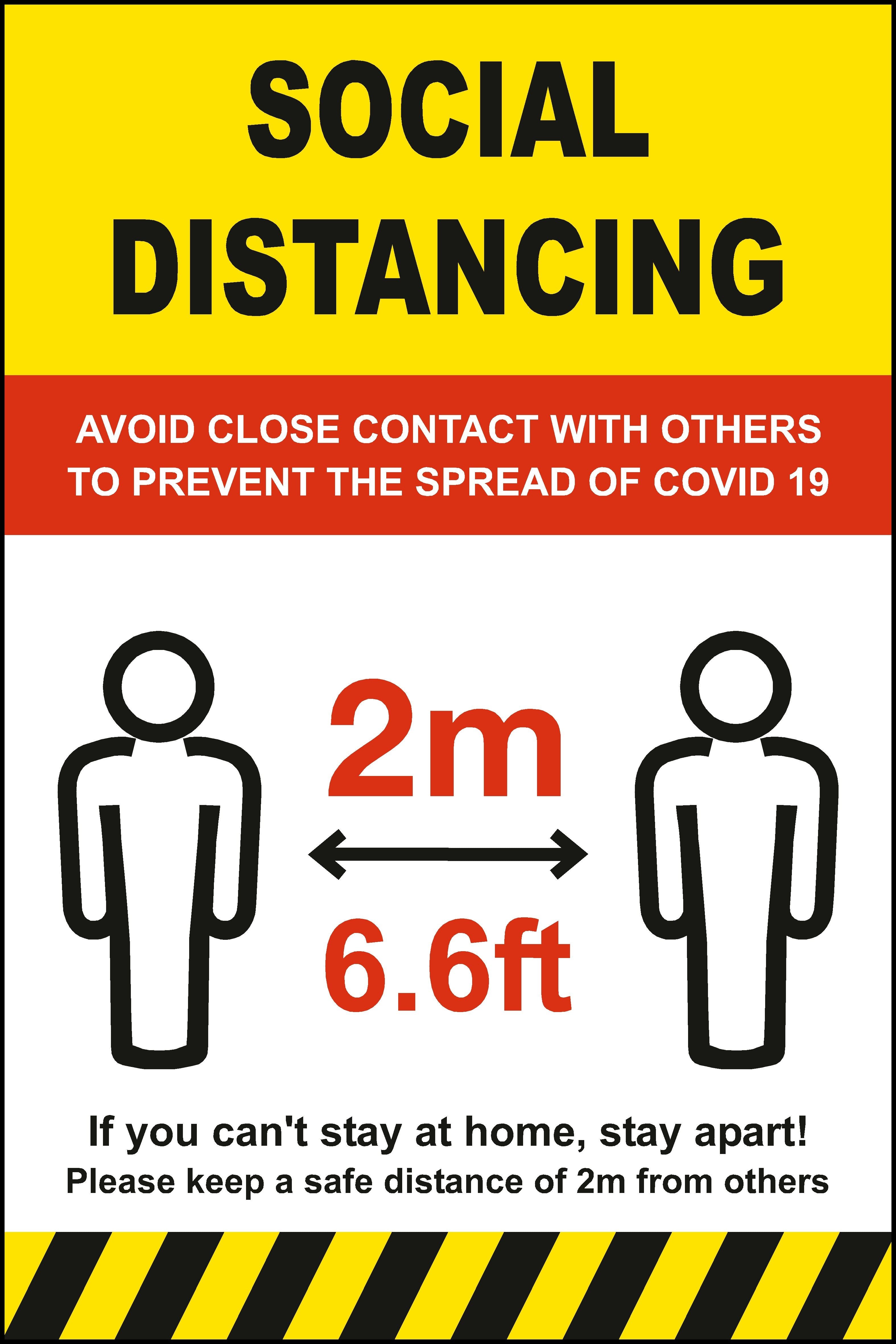 Prevent The Spread Of Covid 19 Social Distancing Safety Sign