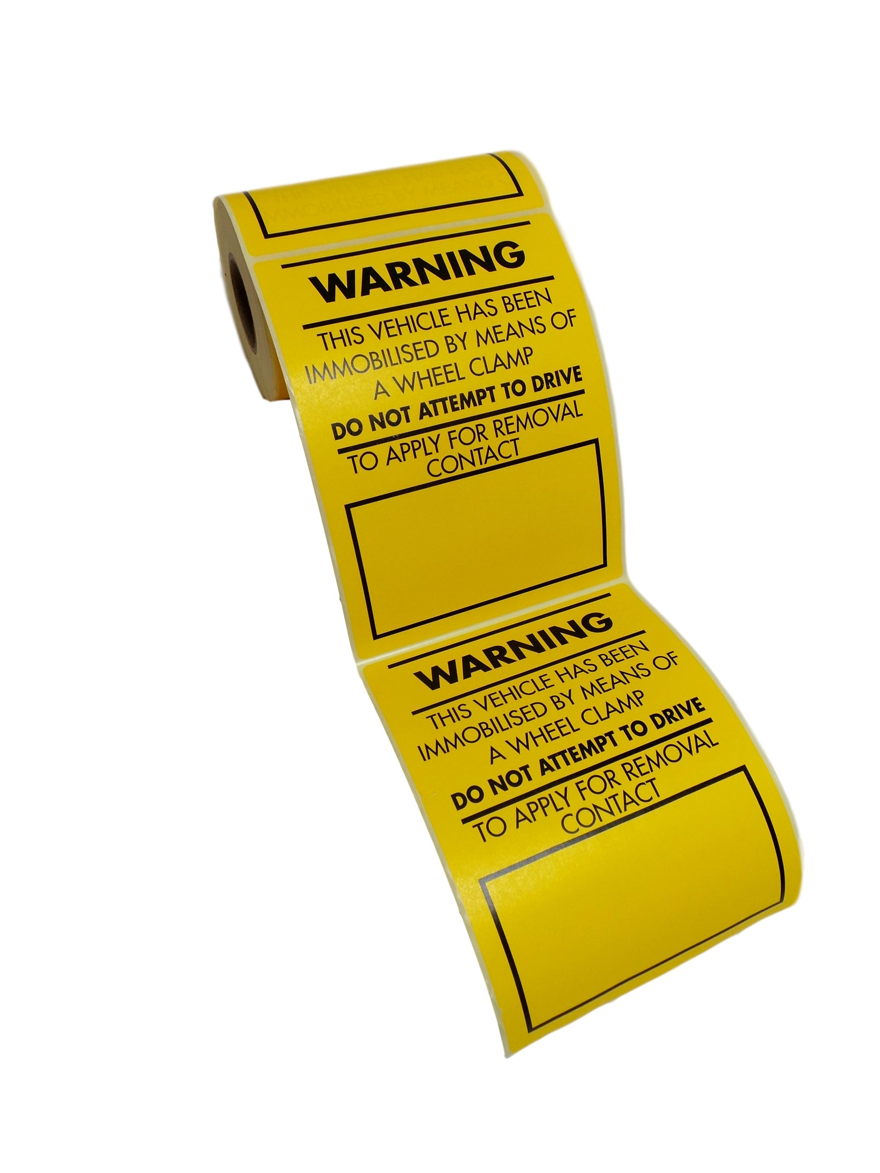 Wheel Clamp Warning Sticker Yellow | Pittman